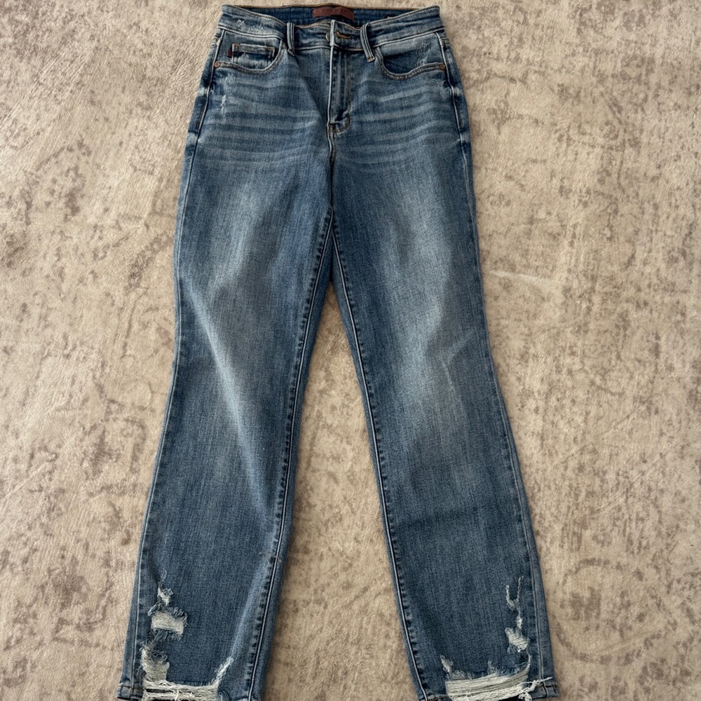 Judy Blue Distressed Straight Leg Jeans